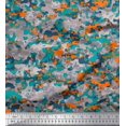 thumbnail image 1 of Soimoi Crepe Silk Fabric Two Tone With Grey Camouflage Print Sewing Fabric Yard 42 Inch Wide, 1 of 3