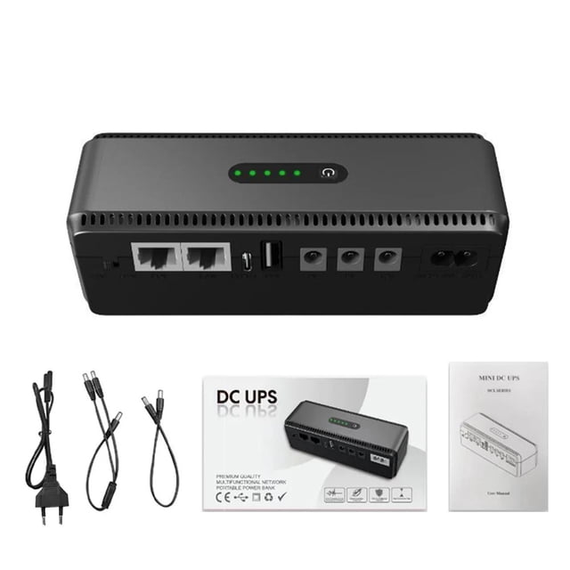 Graflsoa Dual-Port 8800mAh UPS Power Bank with 5V/9V/12V Output for Routers, Cameras, and Mobile Devices, Supports Simultaneous Charging and Usage, 18W Fast Charging, Overload Protection