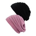 thumbnail image 1 of Tuque Tricotée pour Femmes (Lot de 2), Noir/mauve, 1 of 1
