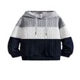 thumbnail image 1 of Hauts à Manches Longues à Capuche Contrastés en Jacquard pour Hommes, 1 of 5