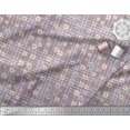 thumbnail image 2 of Soimoi Purple Cotton Voile Fabric Check & Floral Decor Fabric Printed BTY 42 Inch Wide, 2 of 3
