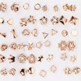 thumbnail image 4 of 2 Packs Stud Earrings Set 72 Pairs Golden Ear Stud Set With Rhinestone for Girls Women Men, 4 of 8