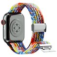 thumbnail image 2 of ALMNVO Braided Solo Loop Band Compatible with Apple Watch Bands with Case 41mm 38mm 40mm,Stretch Nylon Elastic Strap with Glass Screen Protector Case for iWatch Series 7 6 SE 5 4 3 2 1, 2 of 6