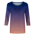 thumbnail image 3 of Hauts à Manches 3/4 pour Femmes Mode pour Femmes T-Shirt Ample Imprimé Blouse à Manches 3/4 Col Rond Hauts Décontractés T-Shirts en Coton Femmes T-Shirts pour Femmes Mode T-Shirts à Manches 3/4 pour Femmes, 3 of 5