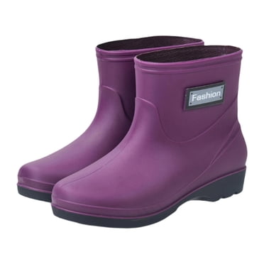 Bunblic Rain Boots Garden Shoes Waterproof Portable Trendy Lightweight Mid Calf Boots Nonslip Rainboots for Camping Backpacking Women Size 39