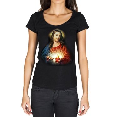 T-Shirt Graphique pour Femmes Jesus Christ God Écologique Édition Limitée T-Shirt à Manches Courtes Vintage Cadeau d'Anniversaire Nouveauté pour Dames