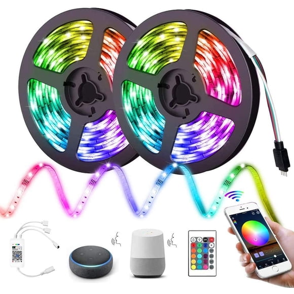 navor Smart LED Strip Lights 32.8FT RGB Color Rope Light, WiFi Flexible Backlight Strip, Dimmable, 16million Color, 10M, Compatible with Alexa, Google Home