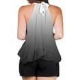 thumbnail image 4 of Weiqiqre Womens Tops Adjustable Tie Neckline Ruffle Hem Sleeveless Flowy Halter Tops, 4 of 6