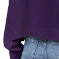 thumbnail image 4 of Hauts de Chandail pour Femmes Mode pour Femmes Manches Longues Col Rond Chandail Ample Hauts Blouse Chandail Tricoté Chandails pour Femmes pour l'Automne P-229 Violet m, 4 of 6