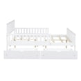 thumbnail image 3 of Noble house Full Size Wood Platform Bed with Guardrails on Both Sides,White, 3 of 10