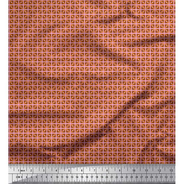 Soimoi Rayon Fabric Geometric Small Print Fabric by Yard 42 Inch Wide