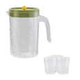 thumbnail image 3 of Dvruxg Plastic Pitcher with Lid, Clear Ice Tea Pitcher for Fridge, Large Water Jug Beverage Pitcher with 3 Water Cup(Green), 3 of 5