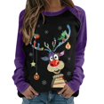 thumbnail image 1 of Chandail en Molleton de Noël pour Femmes 2023 Col Rond Mode Décontractée Manches Longues Imprimé de Noël Chandail en Molleton Blouse en Solde, 1 of 4
