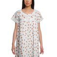thumbnail image 3 of Moomaya Chemise de Nuit à Manches Courtes pour Femmes Imprimée avec Patte de Boutonnage, 3 of 4