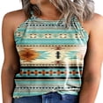 thumbnail image 1 of Hauts d'Été pour Femmes à Col Licou Sans Manches T-Shirts Unis Blouses Décontractées Amples, 1 of 2