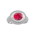 thumbnail image 1 of RYLOS Bagues pour Femmes Bague en Argent Sterling Classique Pierre Précieuse Ovale 9x7 mm et Diamants Rubis de Juillet Bijoux Taille 9,5, 1 of 7