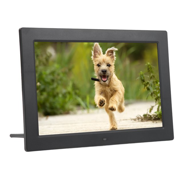 12 Inch HD Digital Photo Frame Smart Video Player for Multifunctional Use Black ABS Material