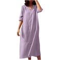 thumbnail image 2 of Gspmoly Robes d'Été, Robe d'Été Unie à Manches Courtes et Col en V pour Femme, Robes de Mariage pour Femmes en Liquidation, 2 of 6