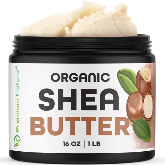 Premium Nature Organic Raw Shea Butter 450 G (16 oz) – Unrefined African Ivory Shea Butter for Skin, Hair & DIY Body Care