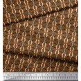 thumbnail image 3 of Soimoi Tissu en Poly Georgette Marron Tissu Imprimé Damas Filigrane 1 Yard 52 Pouces de Large, 3 of 3