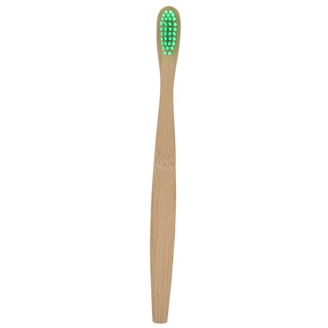 Brosse à Dents en Bambou Biodégradable Douce Écologique Poils en Nylon 6 Couleurs Brosses à Dents (Vert)