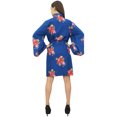 thumbnail image 3 of Bimba Cotton Poplin Floral Print Bridesmaid Sleepwear Kimono Robe With Belt - 8, 3 of 5
