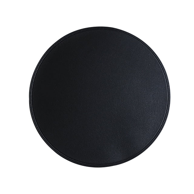 Birdeem Round Leather Placemat Solid Colour Faux Leather Placemats , Coffee Mats, Kitchen Table Mats, Waterproof, Easy To Clean Kitchen Table Mats