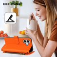 thumbnail image 4 of Butterfly Embossed Wallet Case Compatible with [iPhone 17] Kickstand Zipper Orange, 4 of 6