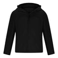 thumbnail image 4 of Pisexur Vestes pour Hommes Manteaux Confortables pour Hommes Unisexe à Capuche Manches Longues Patchwork Fermeture Éclair Coquille Rigide Molleton Randonnée Vêtement Manteau Noir,m, 4 of 7
