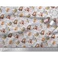thumbnail image 2 of Soimoi Tissu Crêpe en Polyester Hibou, Tissu à Imprimé Animal Squirrel & Rabbit au Mètre, 52 Pouces de Large, 2 of 3