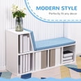 thumbnail image 4 of HOMCOM 5-Cubby Bookcase with Cushioned Reading Nook, Blue, 4 of 10