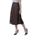 thumbnail image 3 of Moomaya Womens Below Knee Length A-Line Skirt Front Button Casual Skirt w/ Pockets, 3 of 6