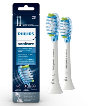 Philips Sonicare Premium Plaque Control RFID Têtes de Brosse de Remplacement, Blanc, HX9042
