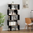 thumbnail image 2 of HOMCOM 5-Tier Bookshelf, Narrow S Shaped Bookcase, Rustic Brown, 2 of 10