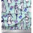 thumbnail image 1 of Soimoi Rayon Fabric Women & Camera Fashion Print Fabric by Yard 56 Inch Wide, 1 of 3