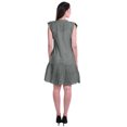 thumbnail image 4 of Moomaya Womens Ruffle Sleeve A,Line Schiffli Dress Solid Designer Party Dress, 4 of 6