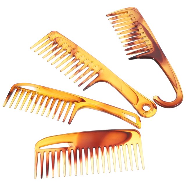 Miangastore 1 Set Plastic Hair Comb Men Hair Comb Wide Teeth Hair Comb Amber Hair Combs for Home