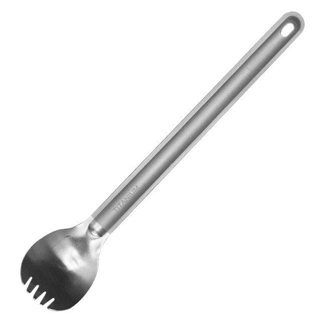 Couverts Spork à Long Manche en Titane pour Camping en Plein Air Randonnée Pique-Nique