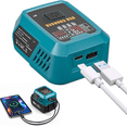 thumbnail image 1 of 100W USB C Battery Charger Compatible with Bos*ch 18V Battery(Tool Only), Power Adapter Fast Charging Station with USB-A Port, Fast Charging Hub for Laptops Phones Tablets, 1 of 7