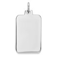 thumbnail image 1 of Sterling Silver Rhod.-plated Eng. Rect. Polish Front/Satin Back Disc Charm QM448/27 (27mm x 12mm), 1 of 2