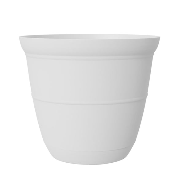 Mainstays Basic Bell Planter 6 inch White, Classic Design with Attached Tray Durable Weather Resistant Matte Finish