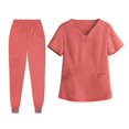 thumbnail image 1 of Tachiuwa Female Scrub Set Classic Short Sleeved Elastic Waist Soft Nurse Work Clothes L, 1 of 9