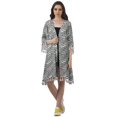 thumbnail image 2 of Moomaya Moss Georgette Printed Shrug Beach Cloth 3/4 Sleeve Cardigans For Women, 2 of 6