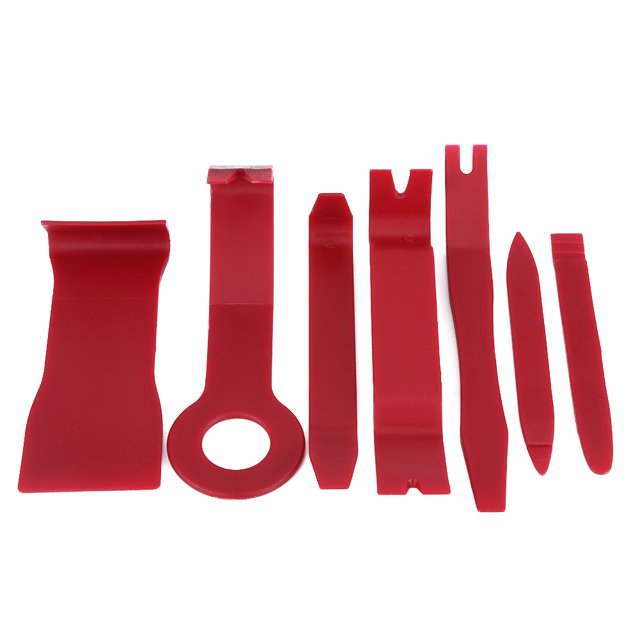 7Pcs Car Auto Interior Exterior Dash Moulding Trim Audio Door Panel Open Removal Tools Red