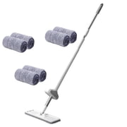 Renjiang 360 Hands-Free Self Wringing Floor Cleaning Mop, Flat Mop - Microfiber with 6PC Change the cleaning cloth, Hand Washing Free for Hardwood and Window