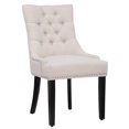 thumbnail image 4 of Costaelm Bellmount Wingback Tufted Dining Chairs, Modern, Dining Room, Linen, Beige (Set of 2), 4 of 8