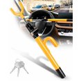 thumbnail image 1 of WJCA Adjustable Steering Wheel Lock for Theft Prevention, Heavy-Duty Vehicle Security Device with Secure Locking Mechanism, Includes 3 Keys, in Yellow, 1 of 7
