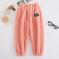 thumbnail image 2 of Girl's Fuzzy Pajama Pants Elastic Waist Fleece, 2 of 3
