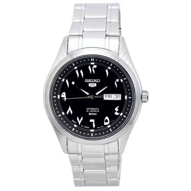 Seiko 5 Acier Inoxydable Cadran Noir Arabe Automatique SNKP21 SNKP21J1 SNKP21J Montre pour Homme