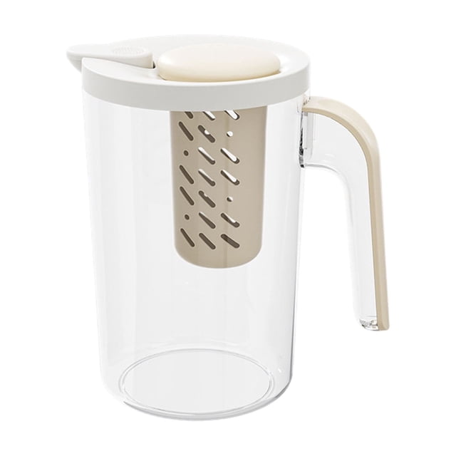 White High-Capacity 2L Water Pitcher With Spill-Resistant Lid Durable Refrigerator Jug For Cold Brew Juices Lemonade #3uj9E
